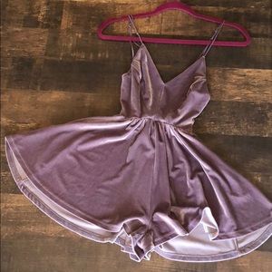 Purple Velvet Romper XS